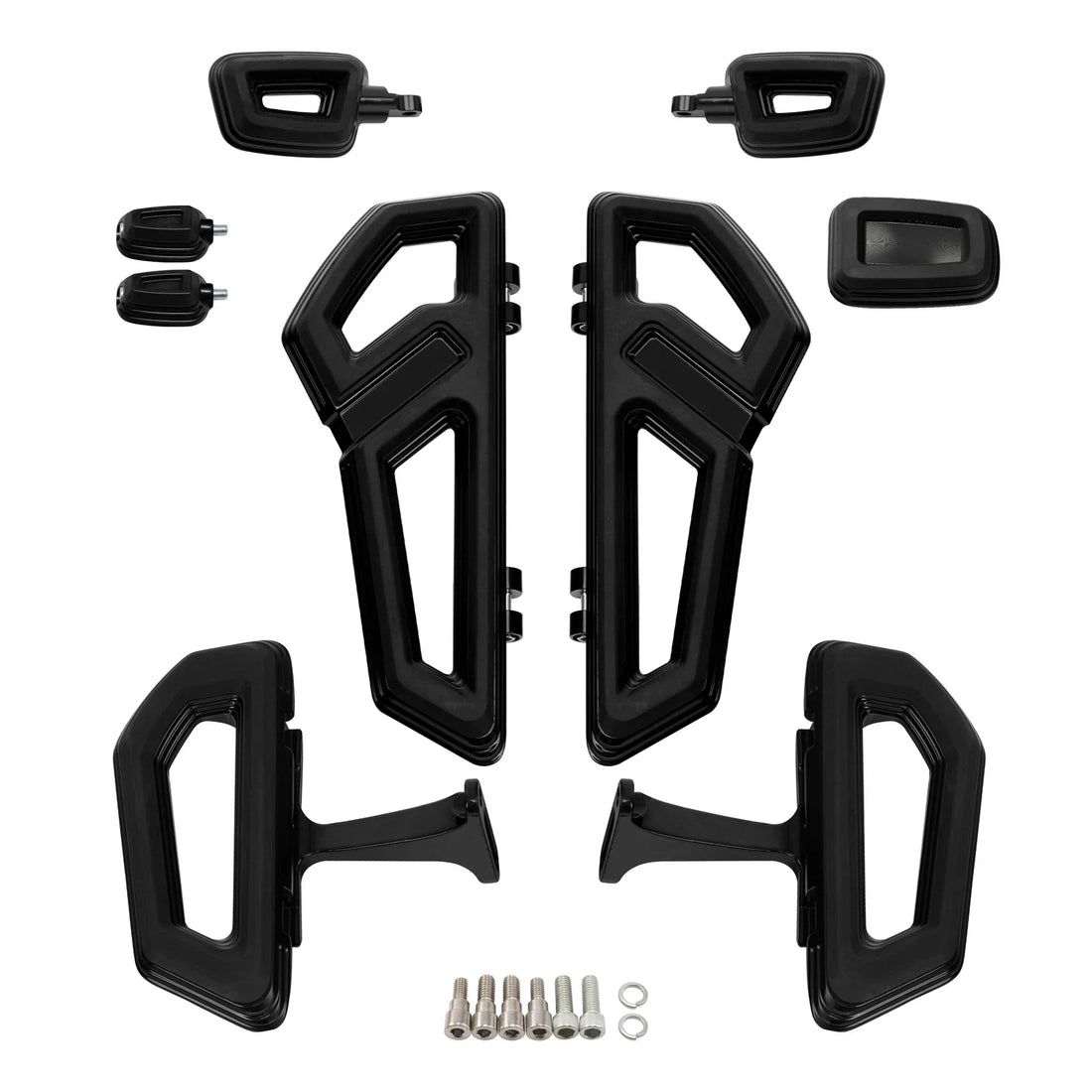 Driver Passenger Footboards Pegs Brake Pedal Fit For Harley Touring 00-25 Black