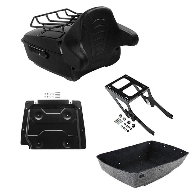 King Trunk Pad Mount Rack Plate Fit For Harley Deluxe Flde Flhc Flhcs 2018-2026