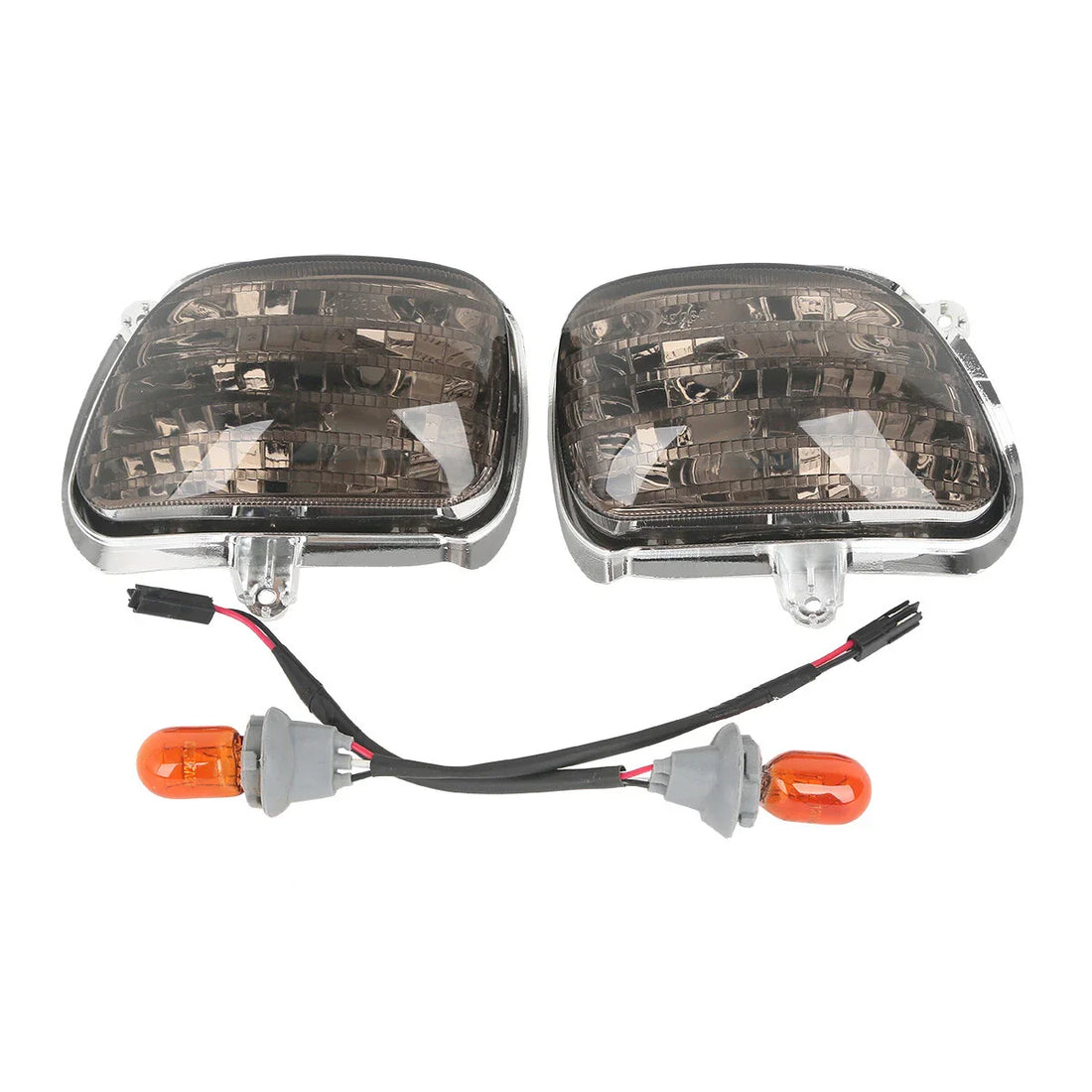 ABS Smoked Front Turn Signal Lights Bulb For Honda Goldwing GL1800 2001-2017 02