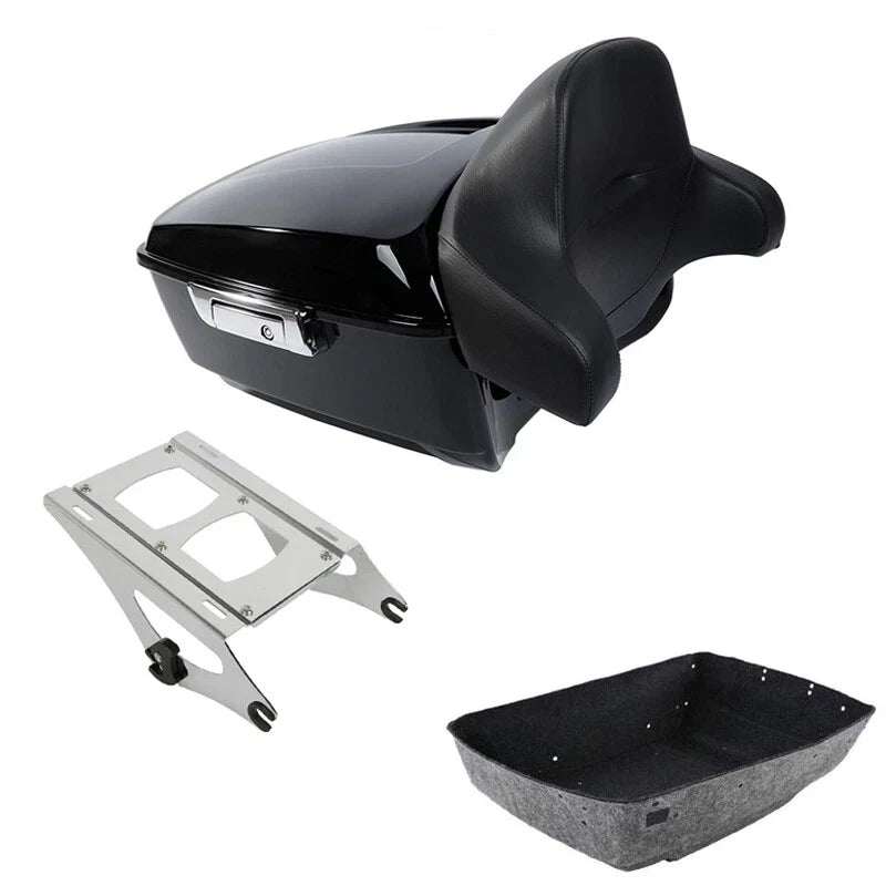 King Trunk Backrest Chrome Mount Fit For Harley Touring Street Glide 2014-2026