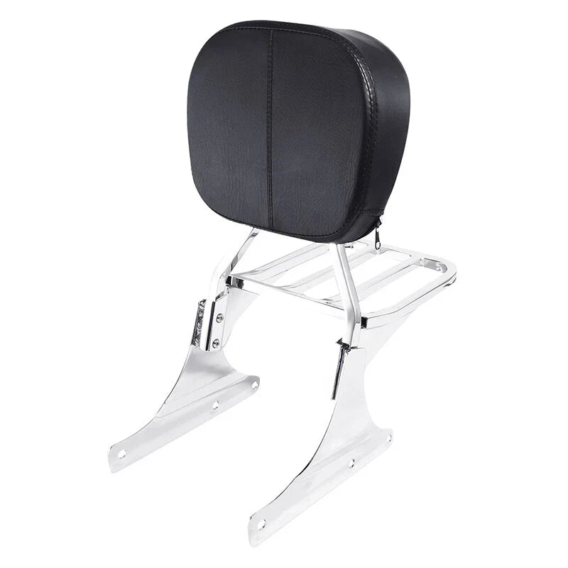 Chrome Sissy Bar Backrest Luggage Rack Fit For Harley Softail Fatboy Flstf 84-17