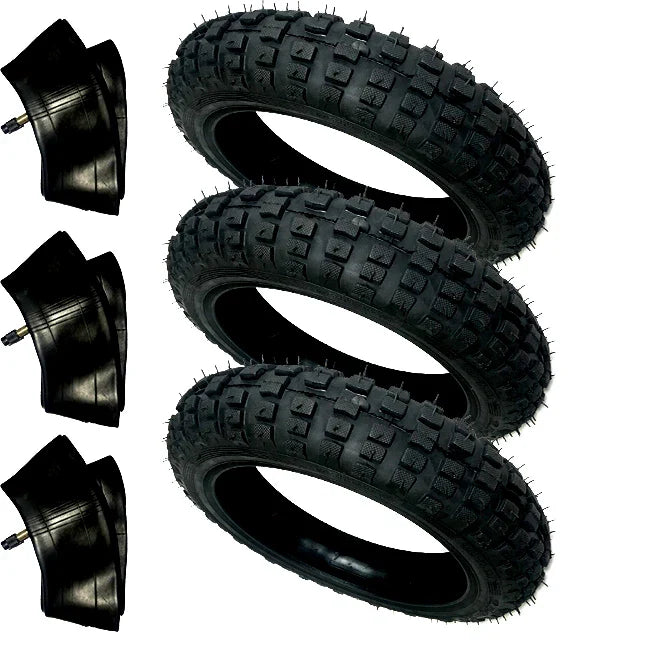 New HD 3) Tires W/ 3) Tubes Size 2.50-10 2.50X10 Straight Valve For Yamaha PW50