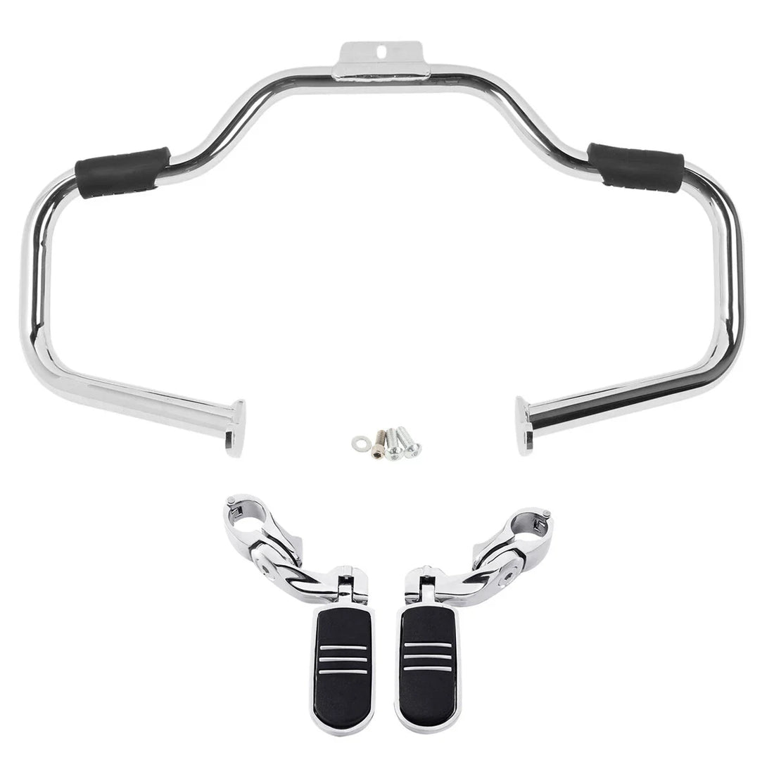 Mustache Engine Guard Highway Bar Footpegs Fit For Harley Softail 2000-17 Chrome