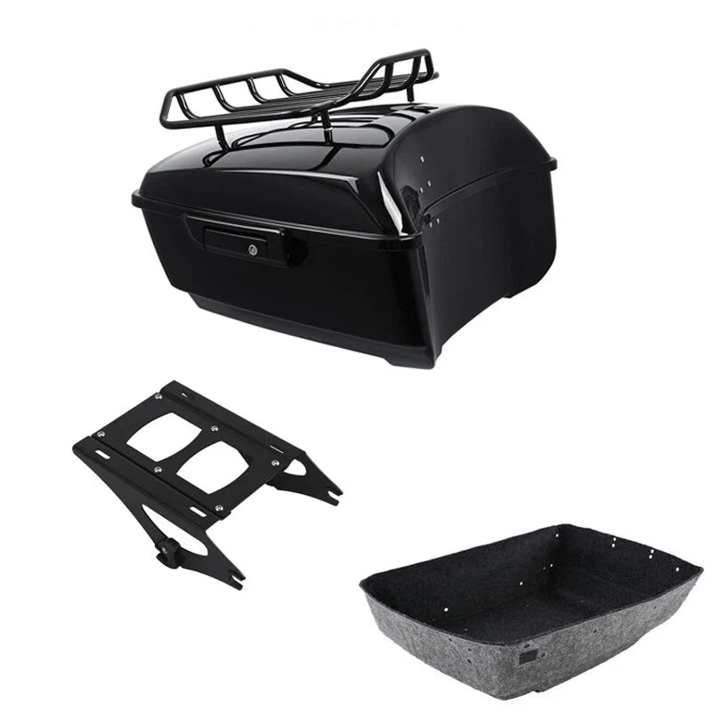 Black King Trunk Top Rack Mount Rack Fit For Harley Touring 14-Up