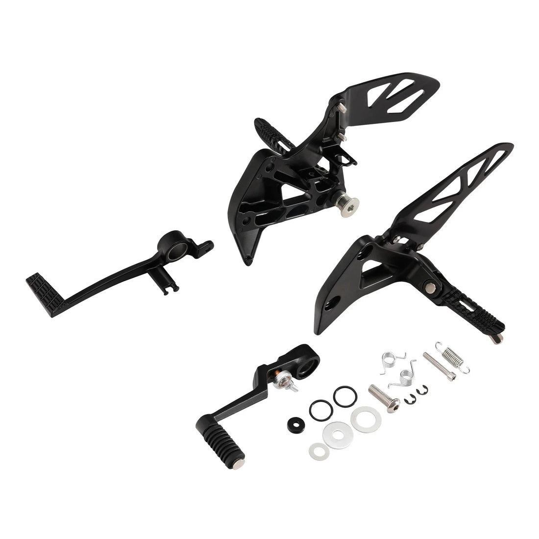 Black Rider Driver Footpegs Footrests Bracket Fit For Suzuki GSXR1000 2017-2025