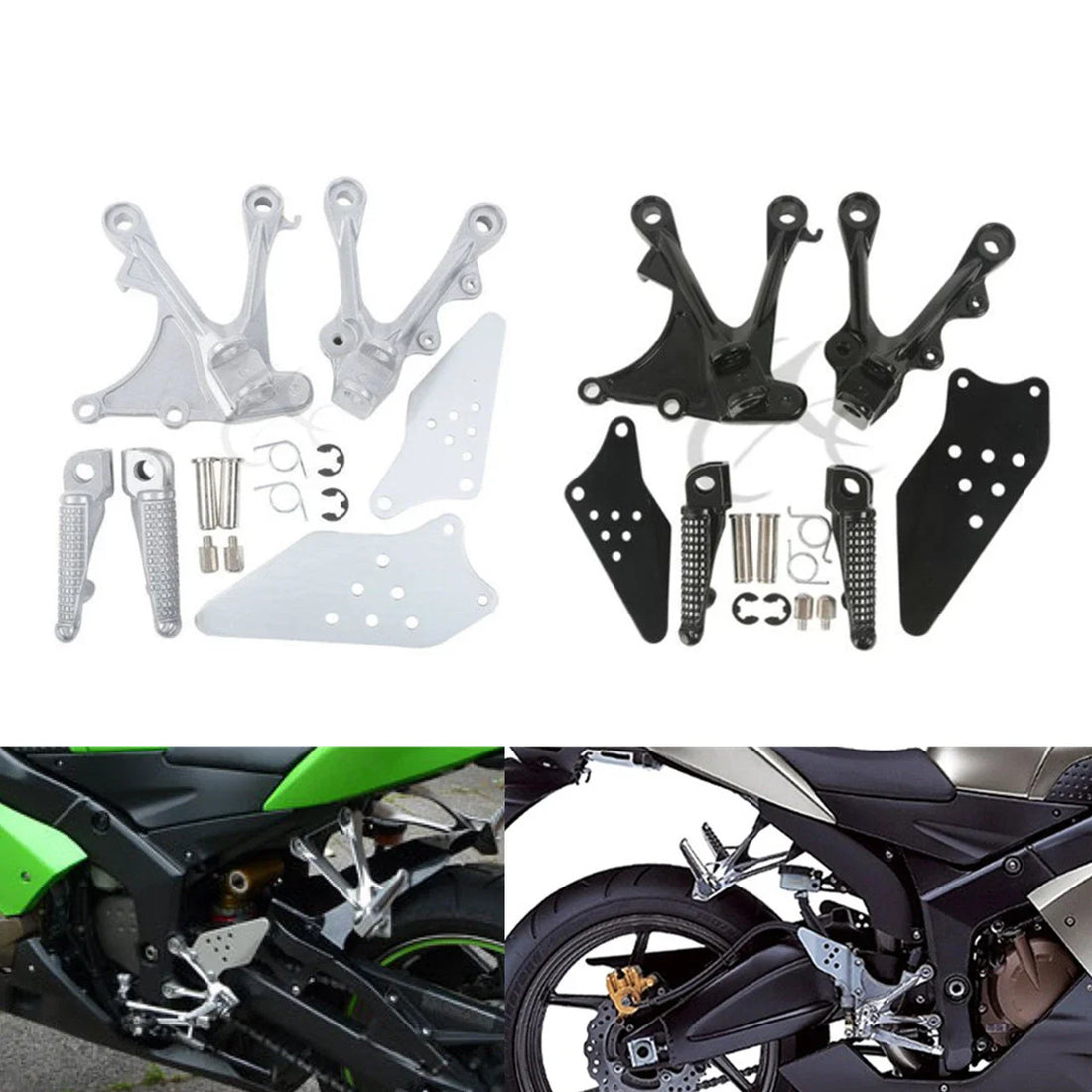 Front Footrest Foot Pegs Bracket Fit For Kawasaki Ninja ZX6R 05-08 ZX636 05-06