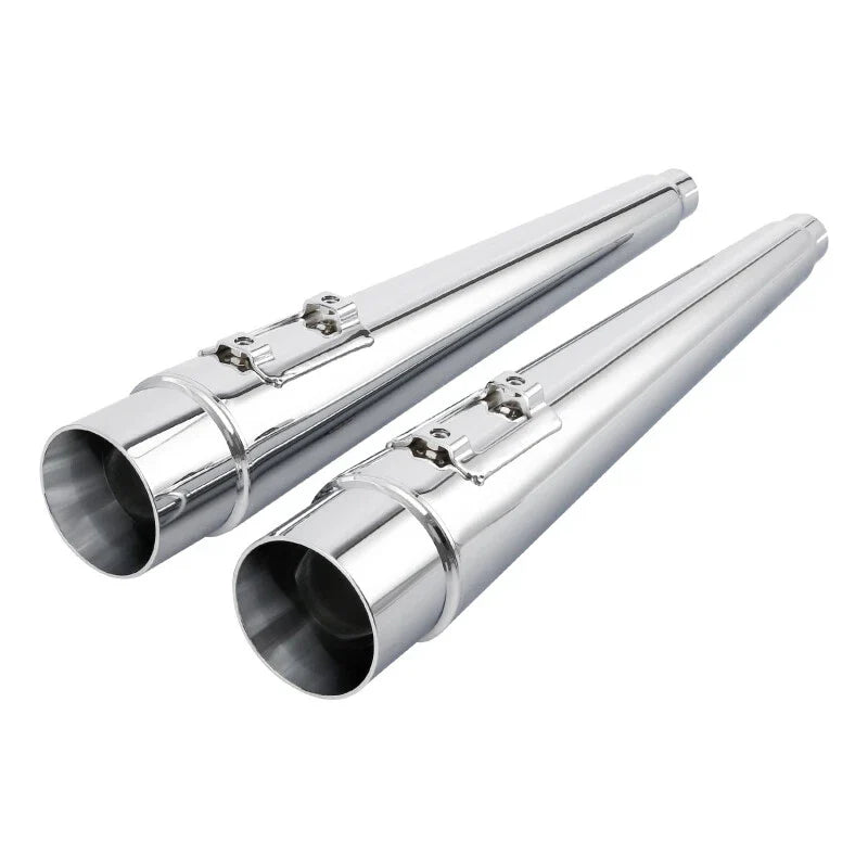 4" Megaphone Tappered Slip On Dual Exhaust Pipes Fit For Harley Road Glide 95-16