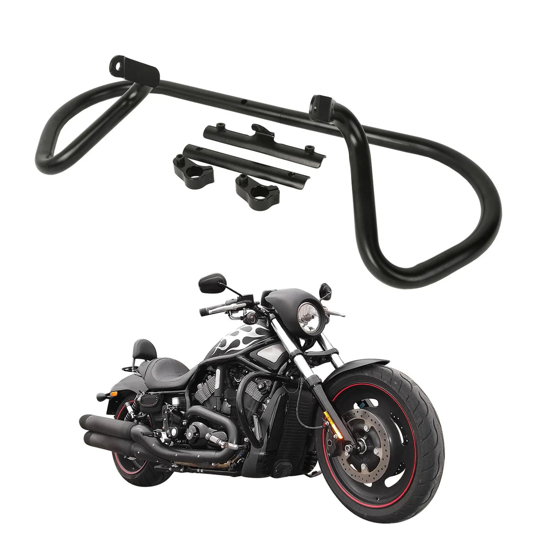 1 1/4" Engine Guard Crash Bar Fit For Harley V Rod Vrscaw Night Rod Vrscd Black