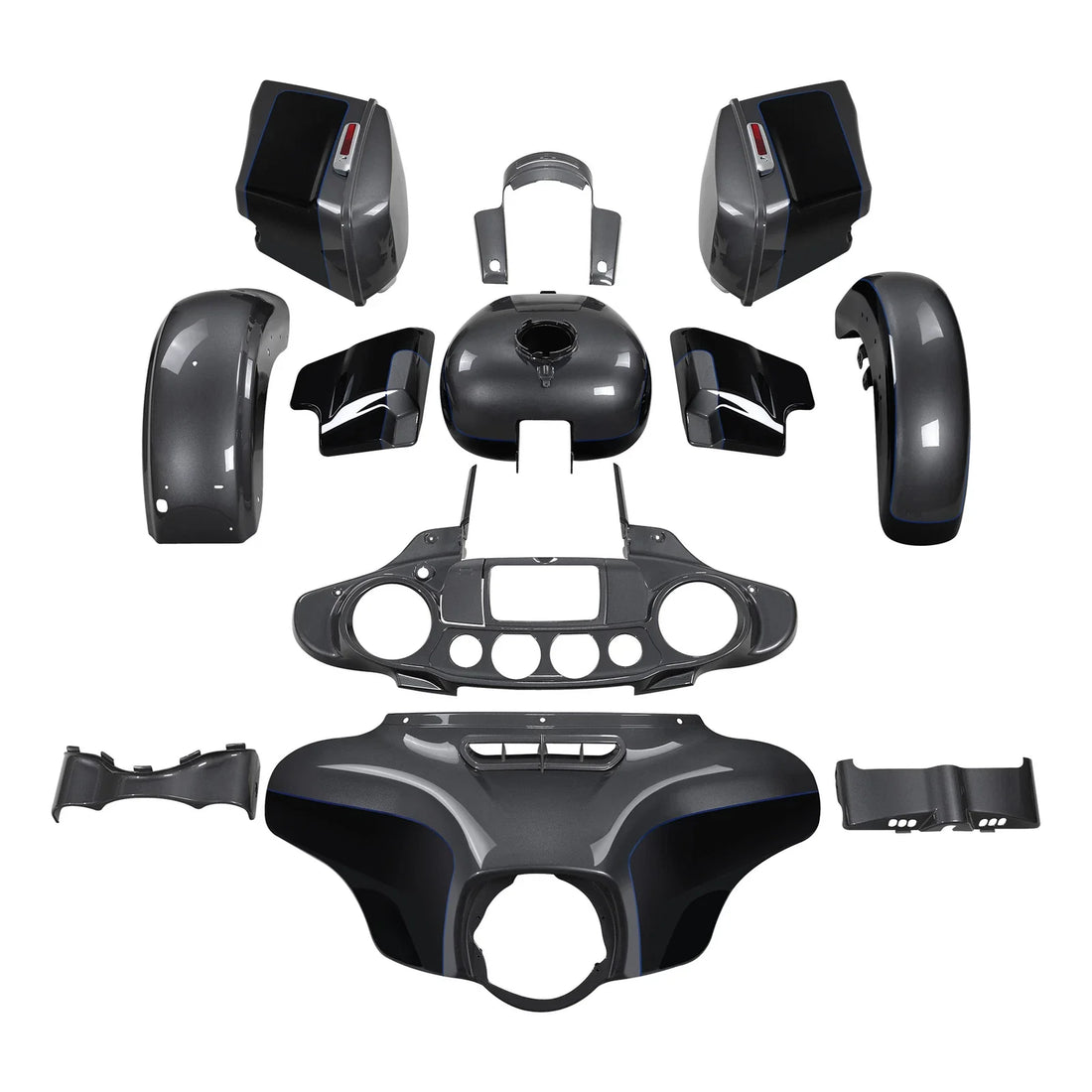 Fairings Fit For Harley Street Glide 14-23 Gauntlet Gray Metallic/Vivid Black