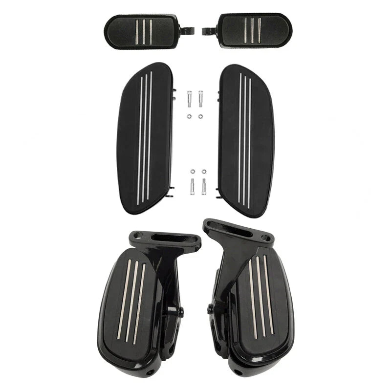 Driver & Passenger Floorboard Footpegs Fit For Harley Touring Street Glide 93-25