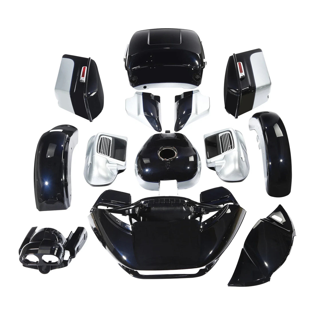 Fairing Body Set Fit For Harley Road Glide 15-Up Midnight Blue/Barracuda Silver