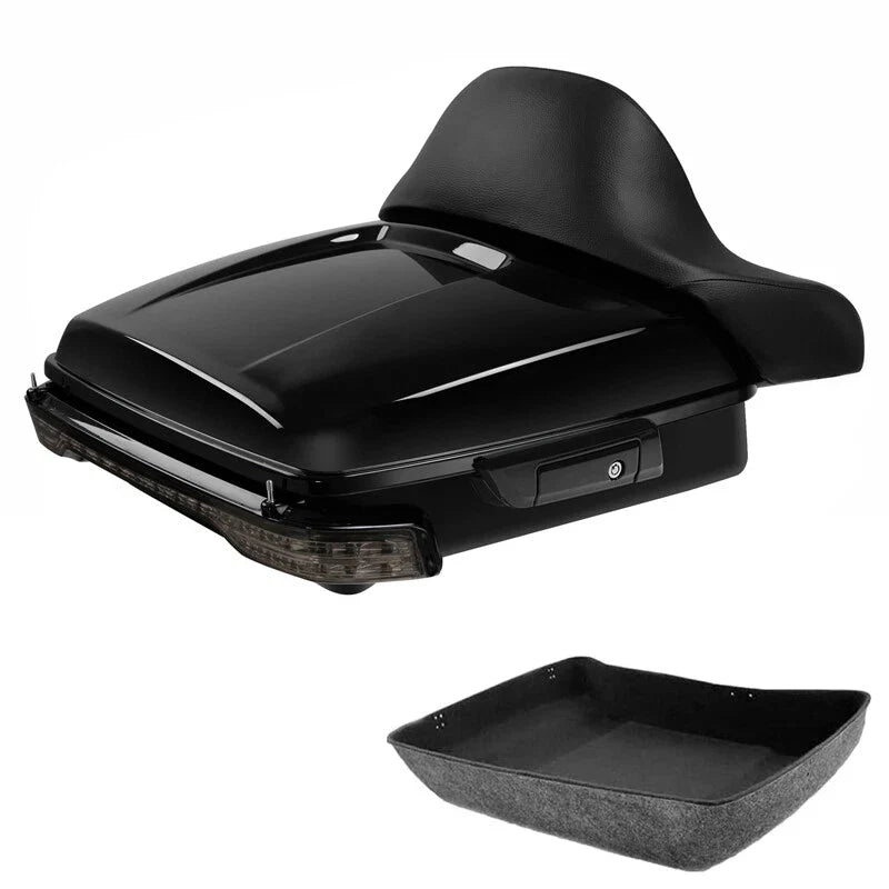 Chopped Trunk Backrest LED Light Fit For Harley Street Road King Glide 2014-2026
