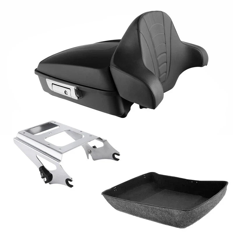 Matte Black Chopped Trunk Backrest Mount Rack Fit For Harley Electra Glide 09-13
