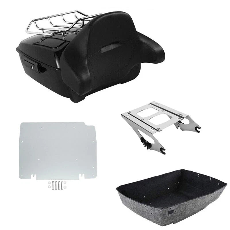 King Trunk Backrest Mount & Plate Fit For Harley Touring Road Street Glide 14-26