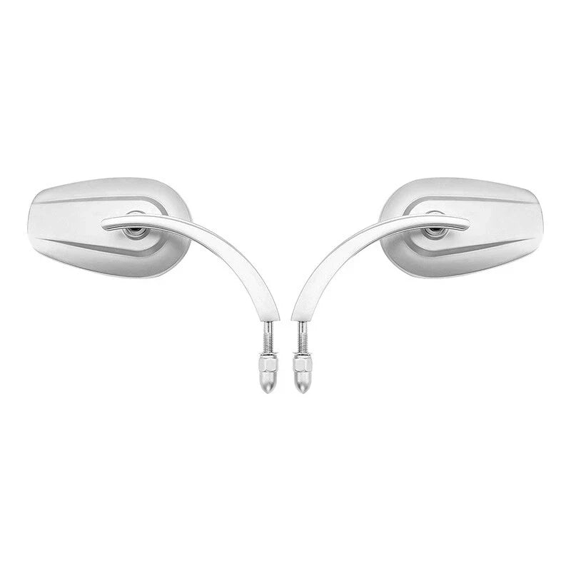 Satin Chrome Large Rear-View Mirrors Fit For Harley Touring Street Glide Softail