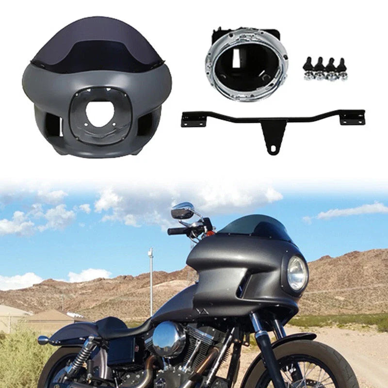 7" Headlight Front Upper Fairing Mount Fit For Harley Softail Low Rider 18-19 US