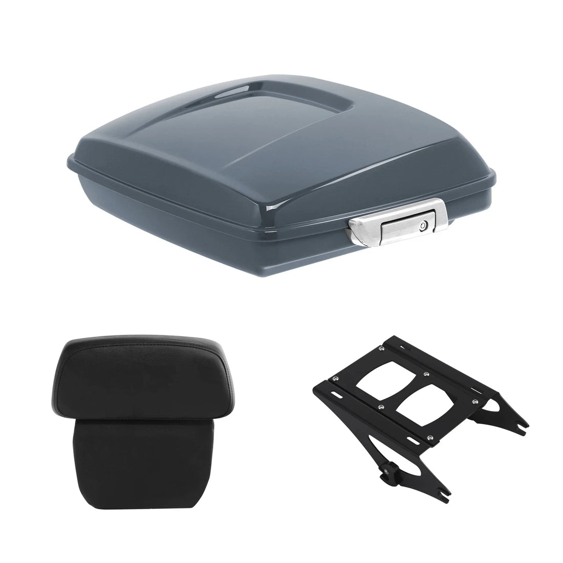 Razor Trunk Backrest Pad Mount Rack Fit For Harley Road Glide 14-26 Gunship Gray