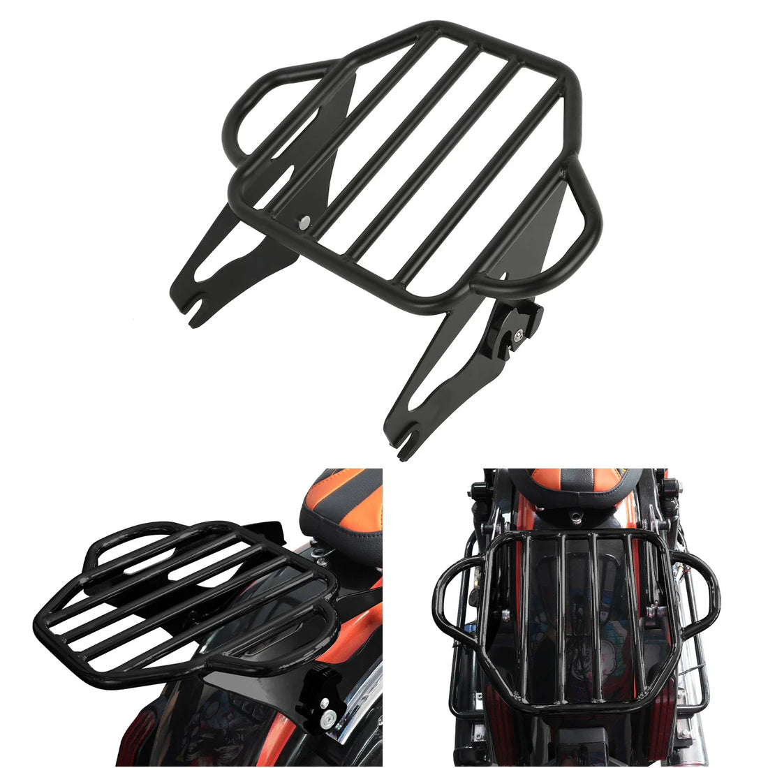 Detachable 2-Up Luggage Rack Fit For Harley Touring Road King Street Glide 09-25