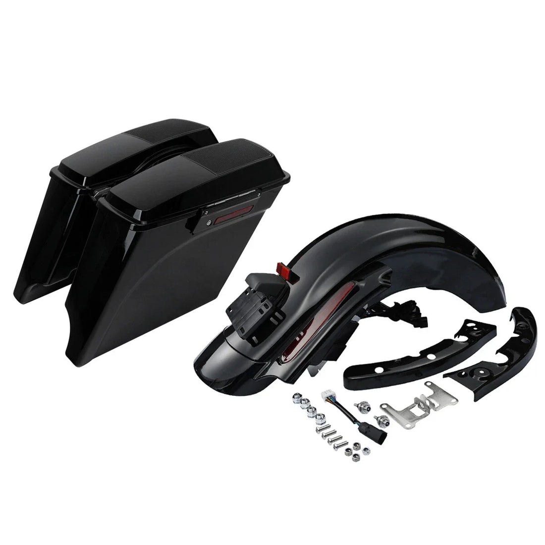 5" Stretched Saddlebags Speaker Lid & Rear Fender Fit For Harley Touring 09-2013