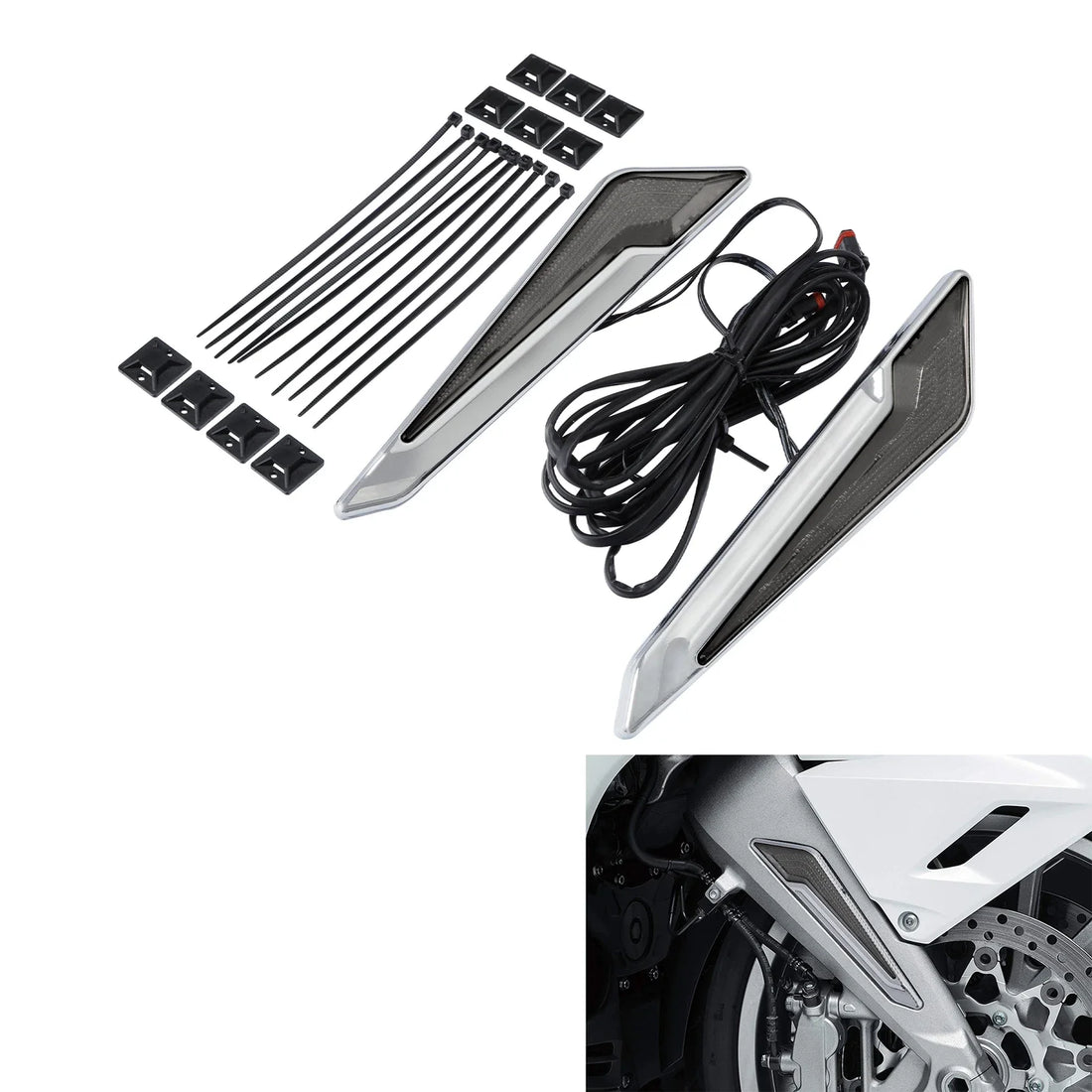 Chrome LED Fork Marker Lights Fit For Honda Goldwing GL1800 2018-2025