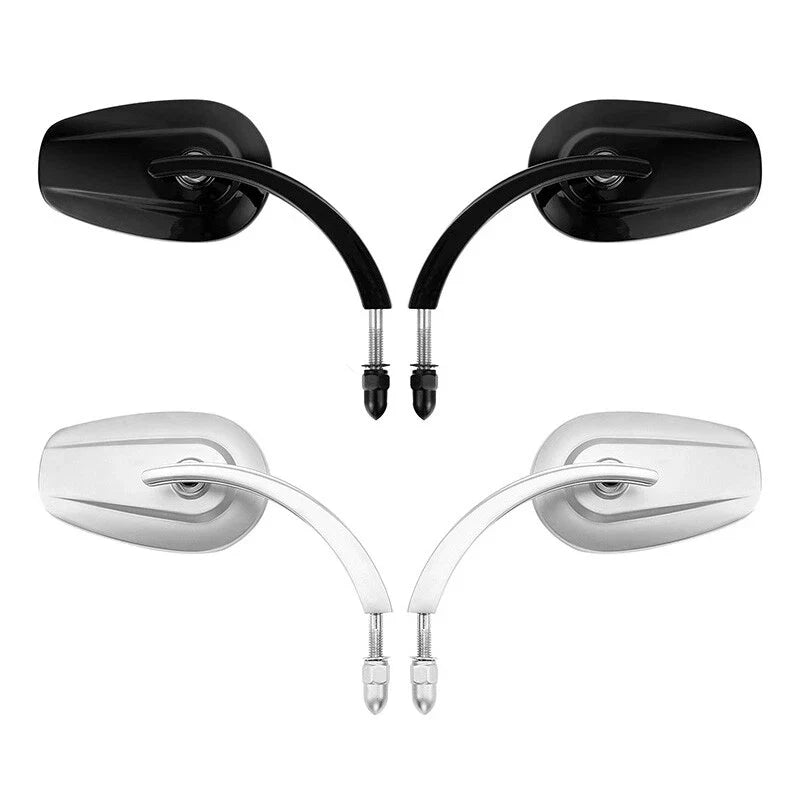 Large Rear View Mirrors Fit For Harley Heritage Softail Slim Black/Satin Chrome
