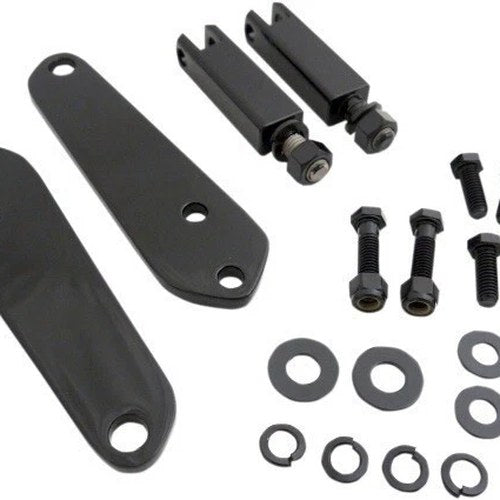 Drag Specialties Pair Black Highway Foot Peg Mount Kit for 91-17 Harley Dyna Fxd