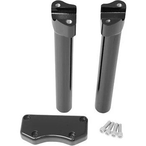 Drag Specialties 0602-0597 Black 10" Handlebar Riser Top Clamp Kit for 1" Harley