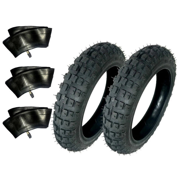 2) HD Tires And 3) Tubes Straight Stem Size 2.50-10 2.50X10 For Yamaha DT50 50CC