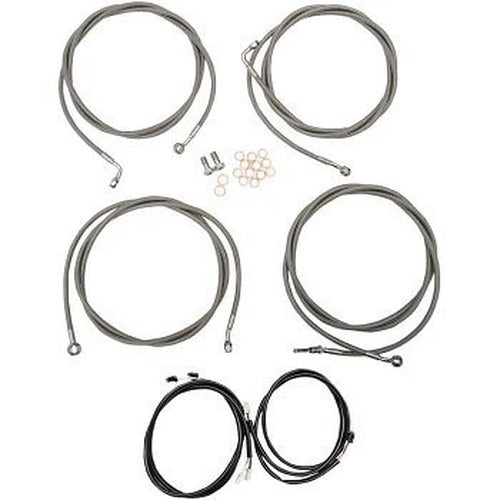 LA Choppers LA-8054KT3-19 Stainless Plug-and-Play Cable Kit for 18-20" Apes