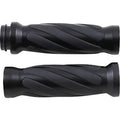 Drag Specialties 0630-2690 Matte Black Twisted Grips for Harley Electronic Tbw