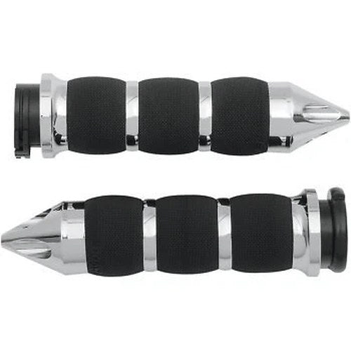 Avon AIR-90-CH-SPK Chrome Spike Air Cushioned Hand Grips for Cable Op Throttle