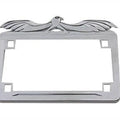 V-Twin 42-1037 Chrome 4" x 7" License Plate Frame Flying Eagle for Motorcycles