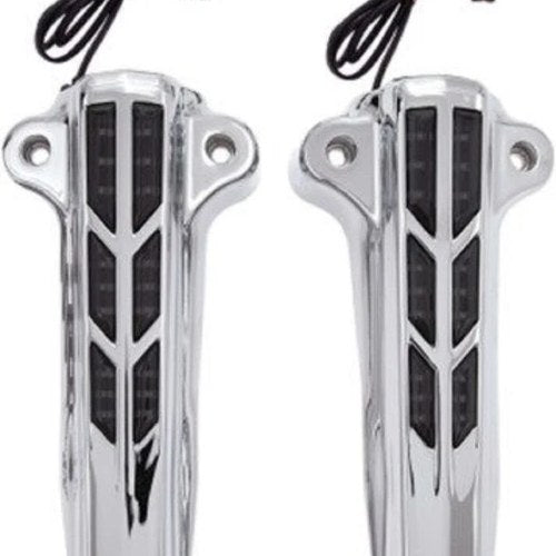 Ciro 43001 Chrome LED Lighted Forkini Lower Leg Covers for Touring 14-22