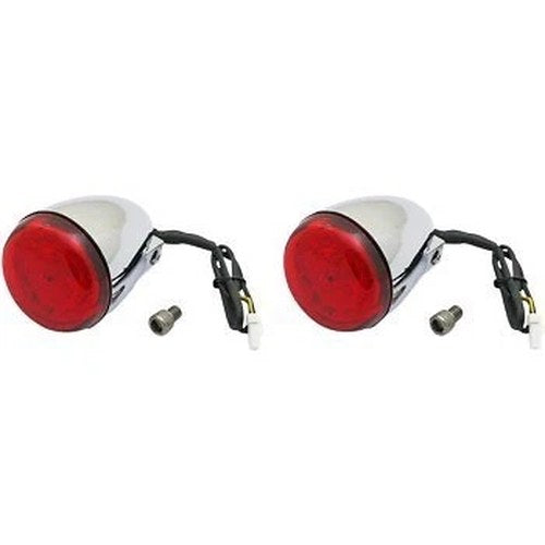 Custom Dynamics PB-IND-RTS-R-C Chrome Red ProBEAM LED Rear Turn Signals - Indian