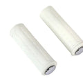 V-Twin 28-0787 Replica White Waffle Style Hand Grip Set with Chrome Plugs
