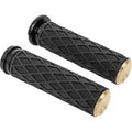Arlen Ness 500-009 Brass Diamond Hand Grips for Harley Electronic Tbw