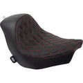 Drag Specialties 0802-1515 Solo Seat Red Double Diamond Stitch for FXLR/FLSB