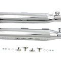 V-Twin 30-1282 Chrome Slip On Muffler Set With Black Tips for 07-17 Fxst
