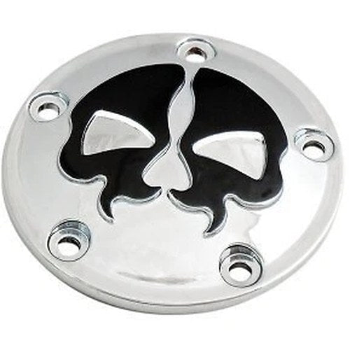Drag Specialties 0940-1612 Chrome Split Skull Points Cover for Twin Cam