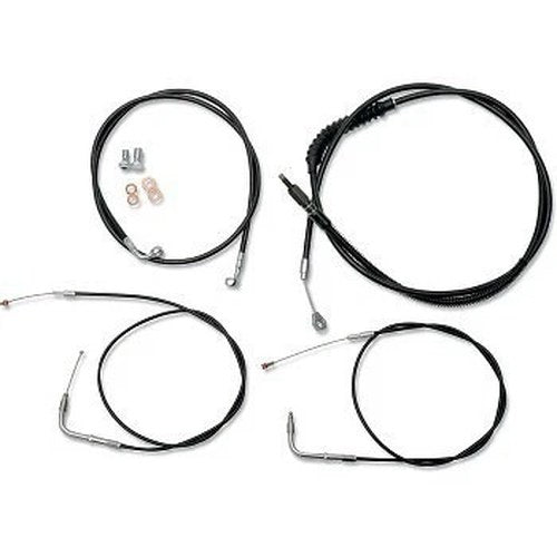 LA Choppers LA-8230KT-13B Black Vinyl Braided Handlebar Cable/Brake Line Kit