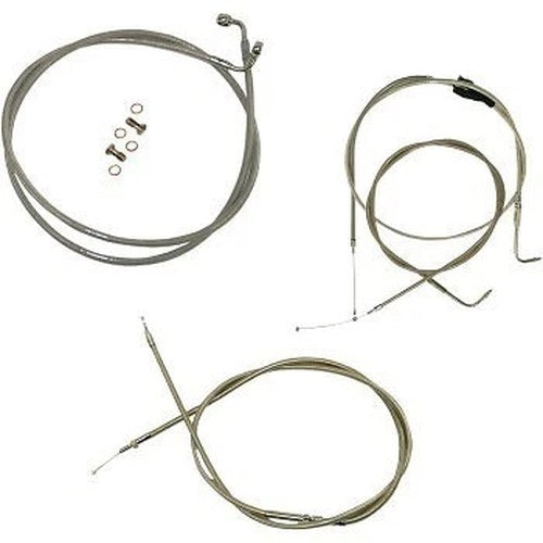 LA Choppers LA-8005KT-13 Stainless Braided Handlebar Cable/Brake Kit 12-14" Apes