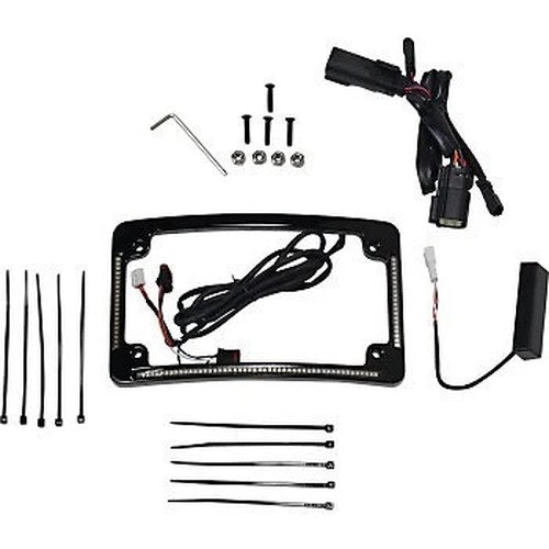 Custom Dynamics Plug & Play Run/Brake/Turn LED Radius License Plate Harley FL