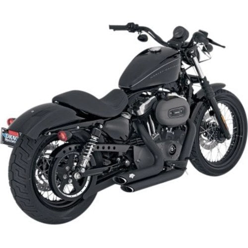 Vance & Hines 47219 Black Shortshots Staggered Exhaust System - 04-13 Sportster