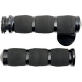 Avon MT-AIR-90-AN-B Black 3-Ring Cushioned Hand Grips w/ Throttle Boss
