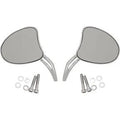 Drag Specialties 0640-1097 Chrome Tapered Mirrors with Short Slotted Stem
