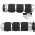 Avon AIR-90-CH-FLY-B Chrome 3-Ring Cushioned Hand Grips fr Harley Electronic Tbw