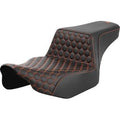 Saddlemen 823-07-17803 Honeycomb Step-Up Seat- Orange Stitch - FL '23-'24
