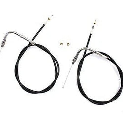 V-Twin 36-0859 Black 33-1/2" Throttle & Idle Cable Set for 90-95 Big Twin