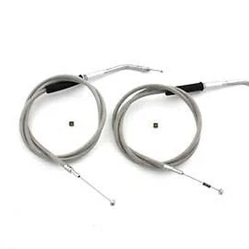 V-Twin 36-0868 Stainless Steel Throttle and Idle Cable Set with 45.83" Casing