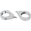 Drag Specialties 2040-0461 Chrome 49mm Chrome Grooved Turn Signal Clamps